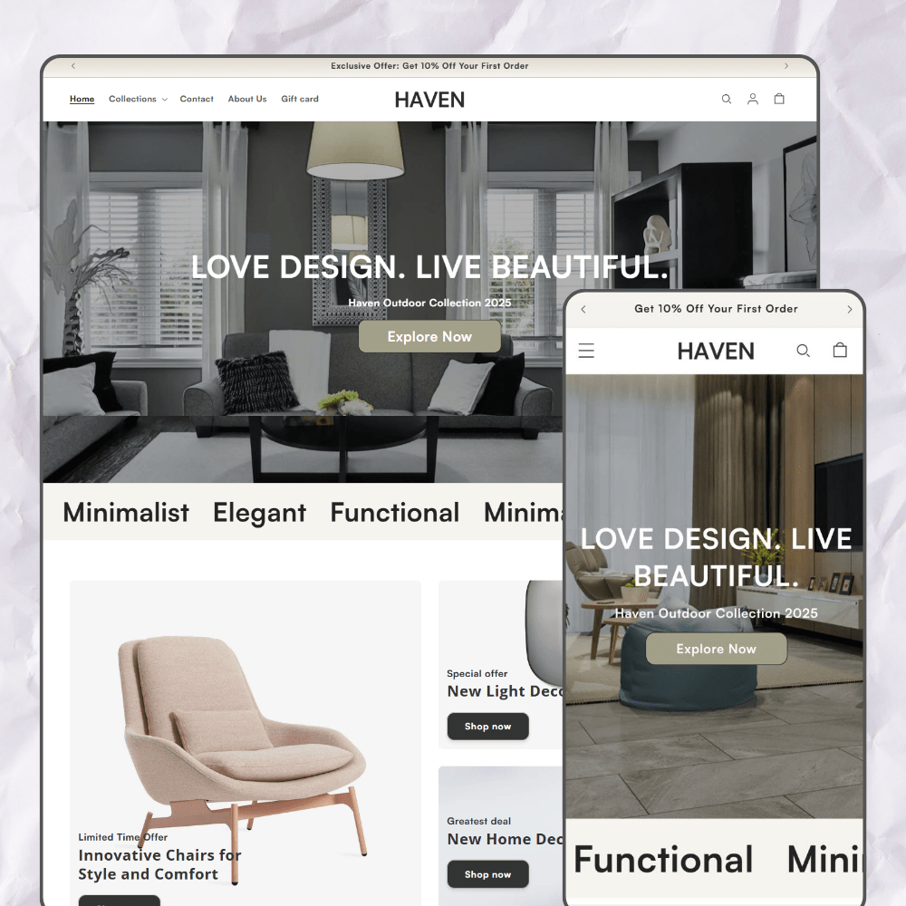 Haven – Premium Shopify Theme for Home Decor, Furniture & Interior Brands (2.0) - Webwave Theme