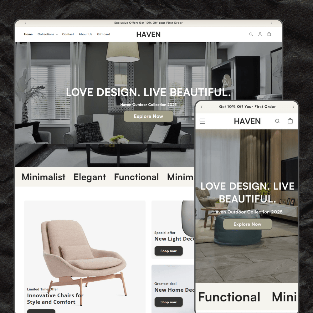 Haven – Premium Shopify Theme for Home Decor, Furniture & Interior Brands (2.0) - Webwave Theme